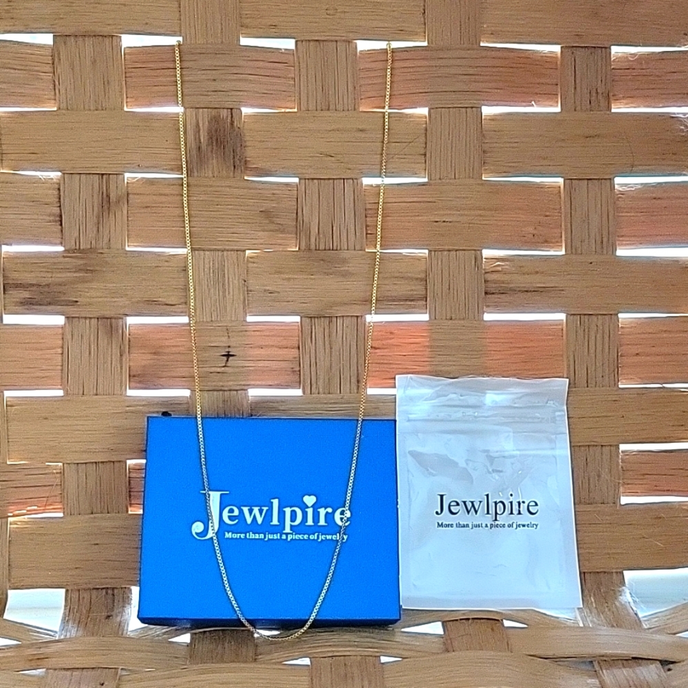 20" 22KT JEWLPIRE 1.3mm BOX CHAIN NECKLACE (22K GOLD OVER STERLING SILVER) ITALY